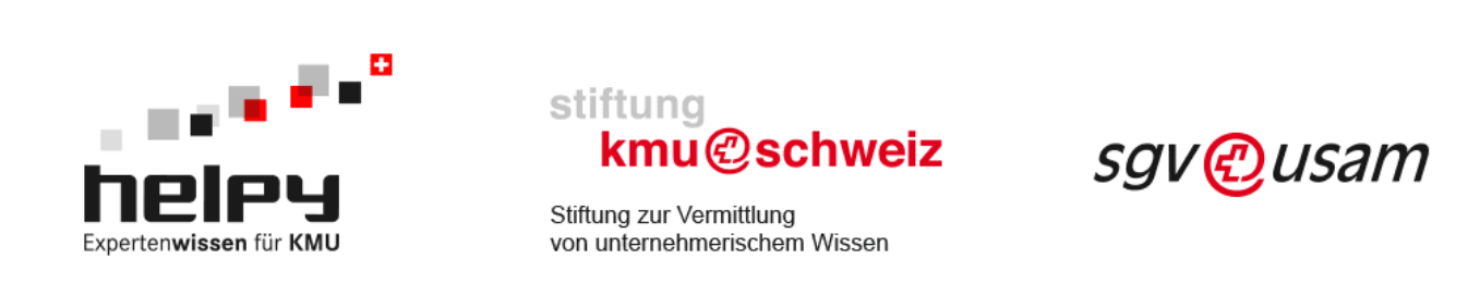 Die Träger von Helpy sind die Stiftung KMU Schweiz und der Schweizerische Gewerbeverband