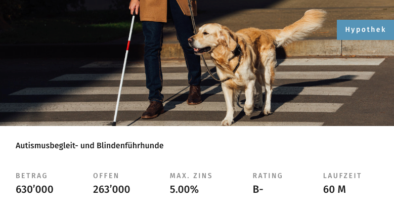 finanzierung stiftung simpera mit kredit von swisspeers investoren